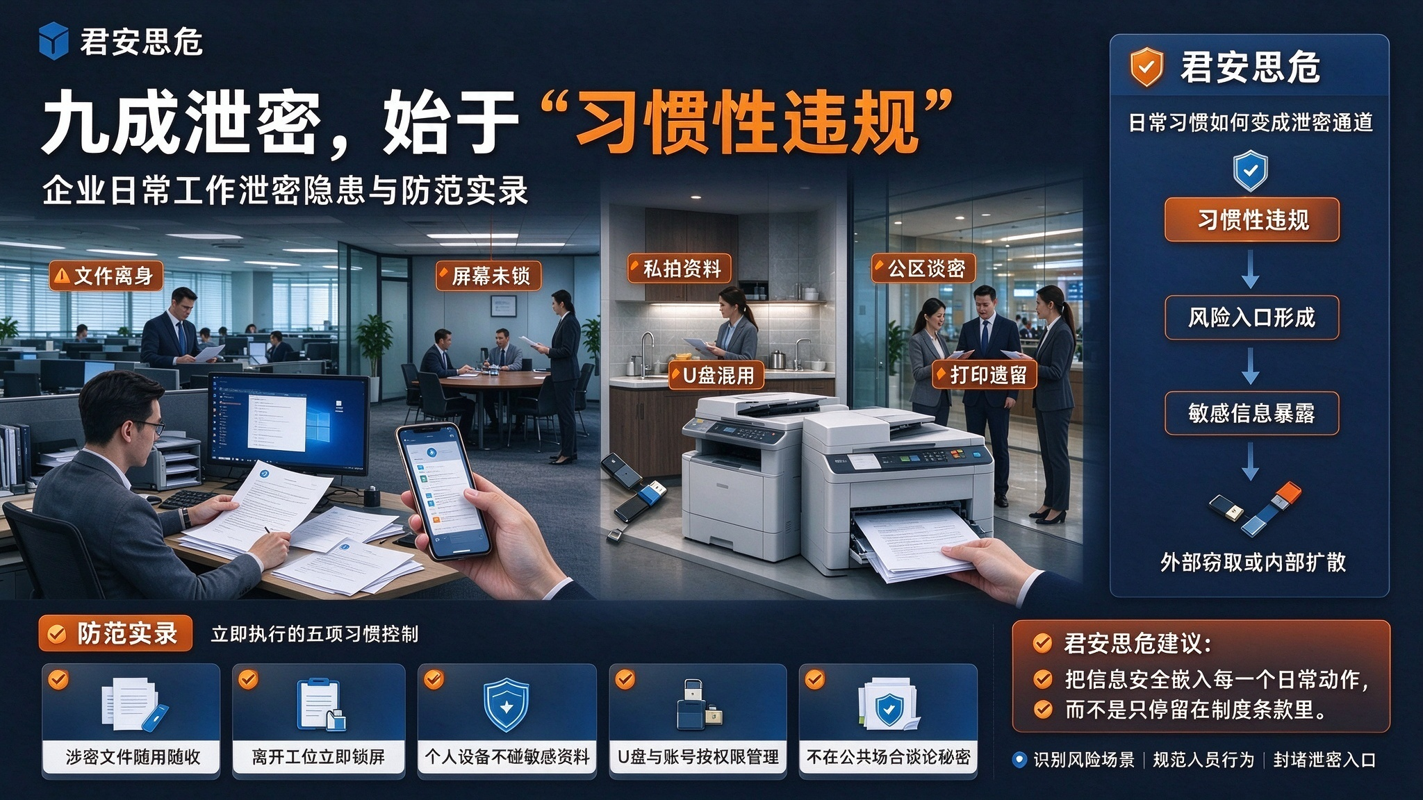 企业日常工作泄密隐患与防范实录 九成泄密始于“习惯性违规”,企业日常工作泄密隐患与防范实录(图1)